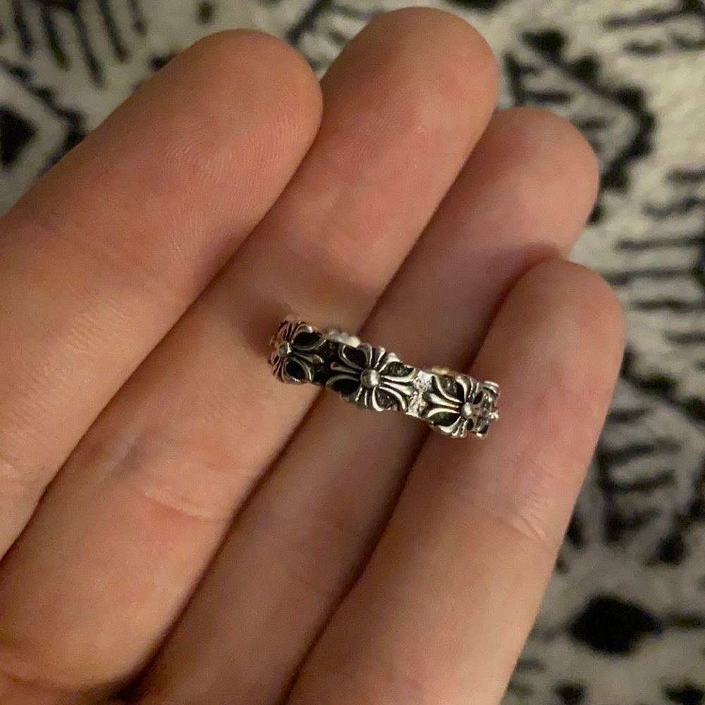 Chrome hearts floral crosses ring